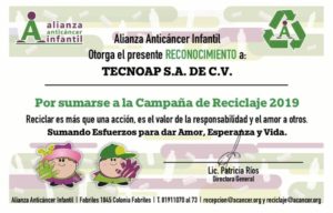 Reconocimiento campaña de reciclaje